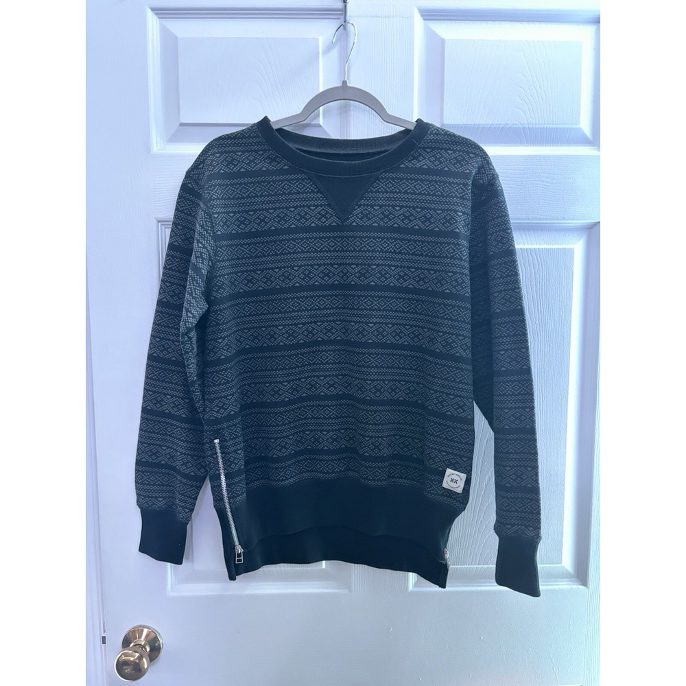 women's large kk international sweater striped geometric casual